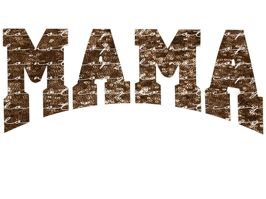Faux Sequin Brown Mama Design PNG