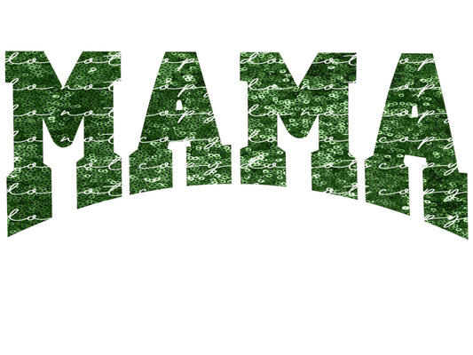 Faux Sequin Green Mama PNG