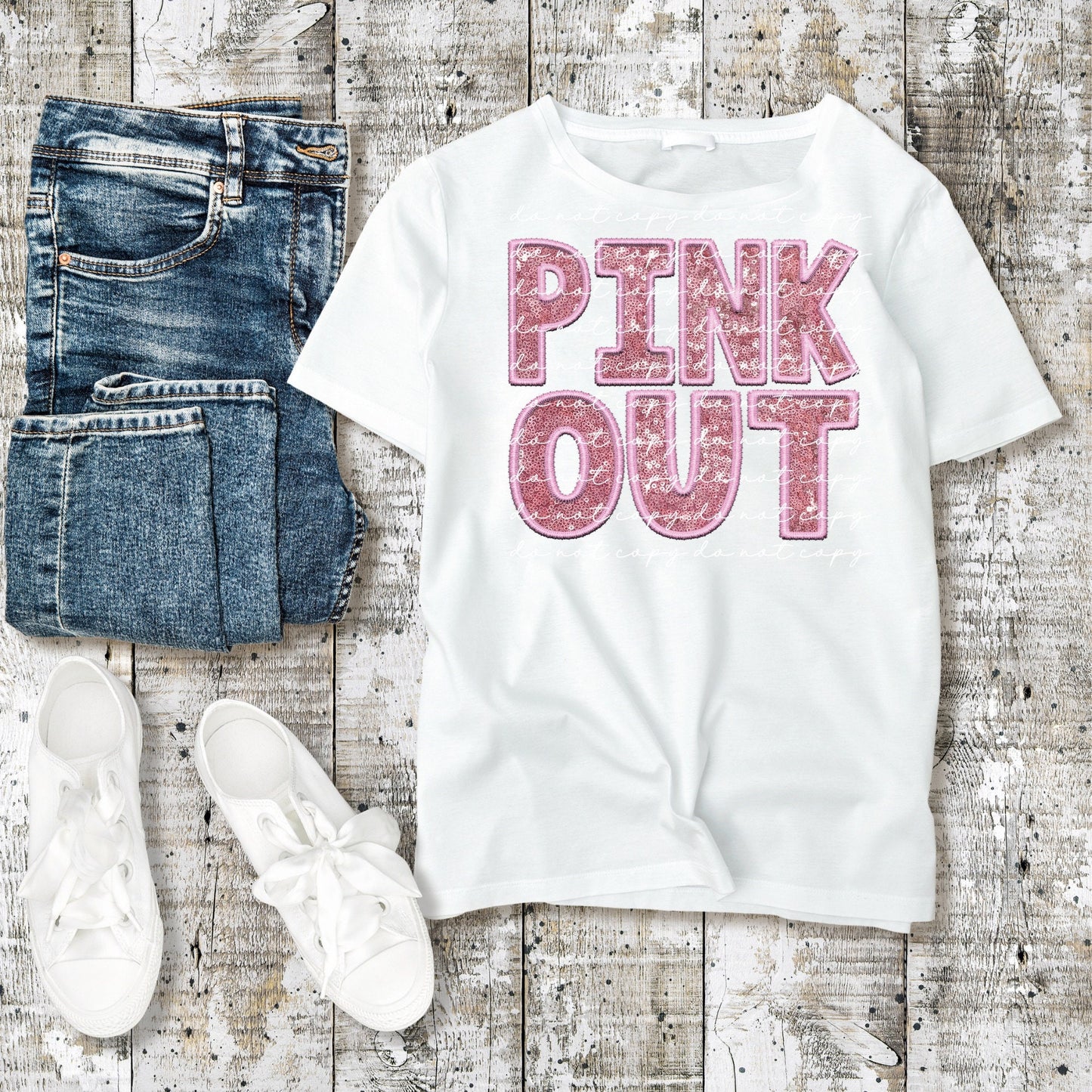 Pink Out Faux Sequin PNG / Digital Download / Instant Download