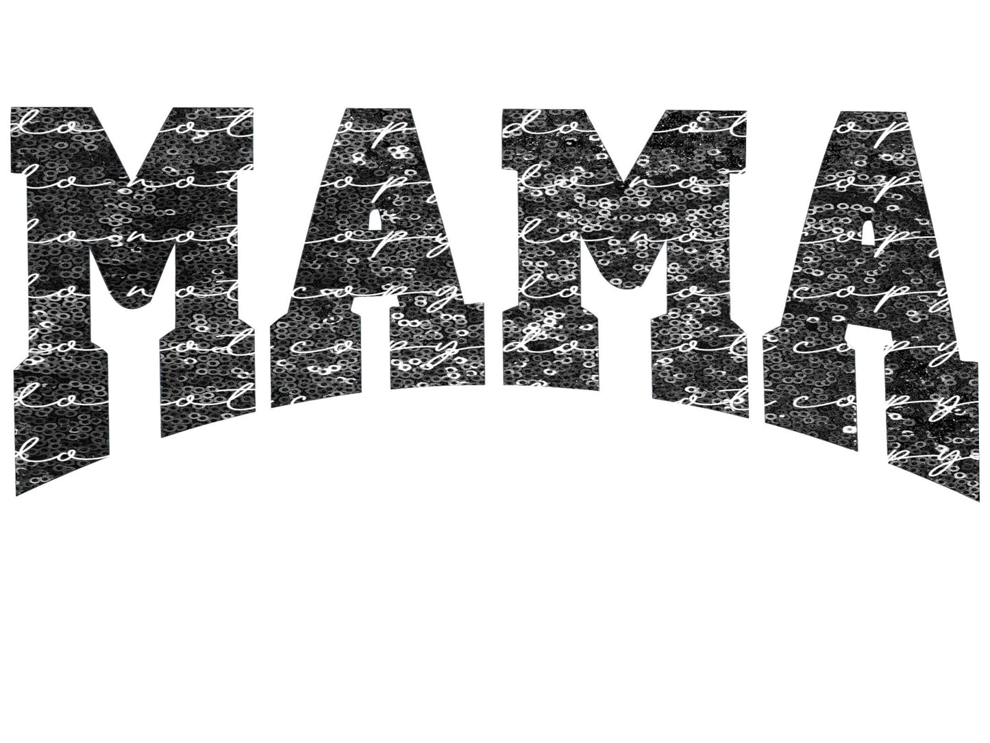 Faux Sequin Black Mama Design PNG