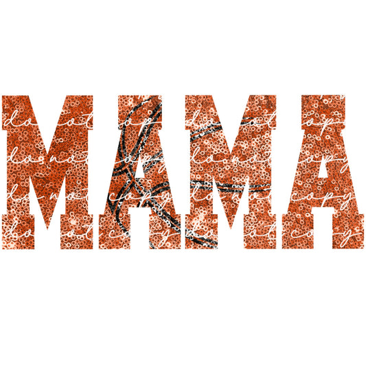Basketball Mama Faux Sequin PNG