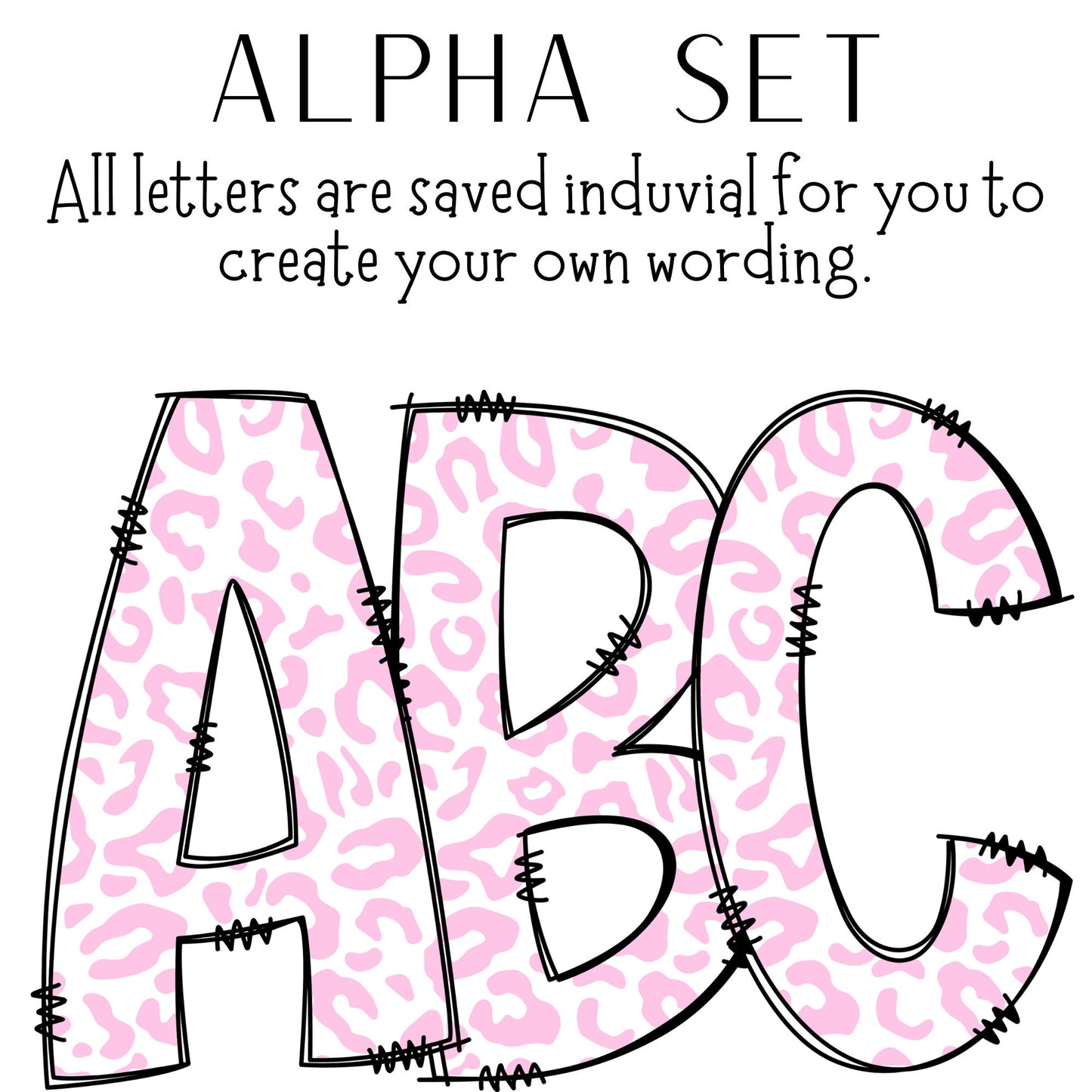 Light Pink Leopard Alpha Set / Instant Download / Digital Download